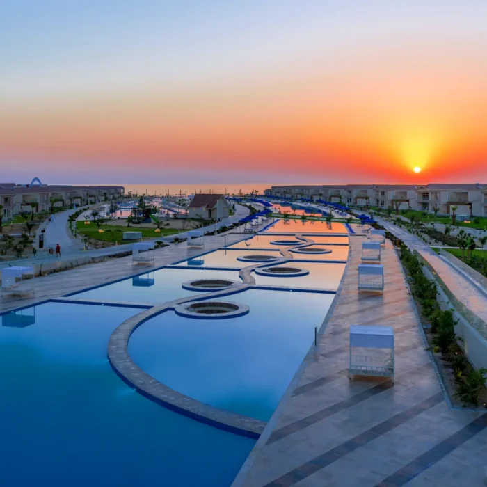 Pickalbatros Sea World Resort pool morning view